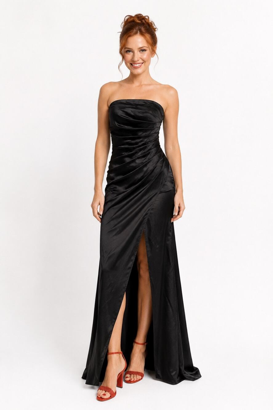 BABYBOO Safiya Black Strapless Gown - Size S